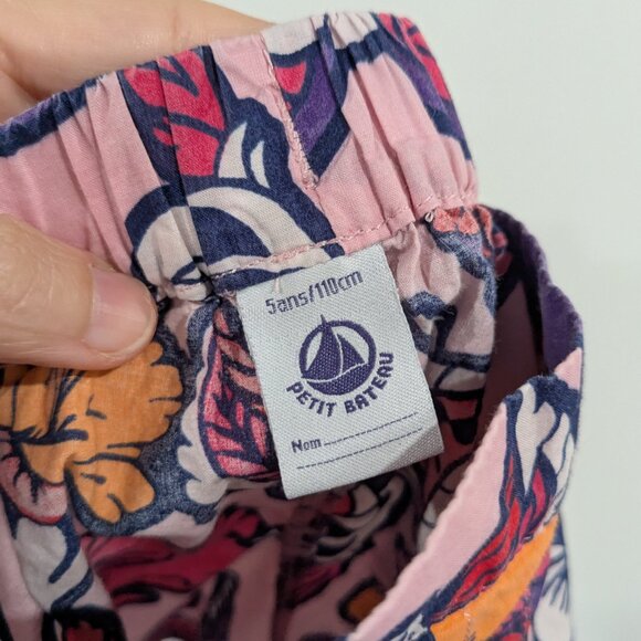 Petit Bateau Patterned Cotton Shorts Pink Purple Orange Size 5 - Picture 3 of 3